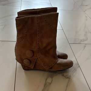 Not Rated Tan Suede Ankle Booties